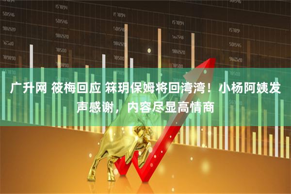 广升网 筱梅回应 箖玥保姆将回湾湾！小杨阿姨发声感谢，内容尽显高情商