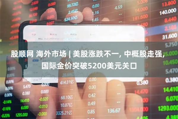 股顺网 海外市场 | 美股涨跌不一, 中概股走强, 国际金价突破5200美元关口
